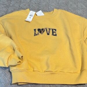 GAP Kids Yellow Love Print Sweatshirt